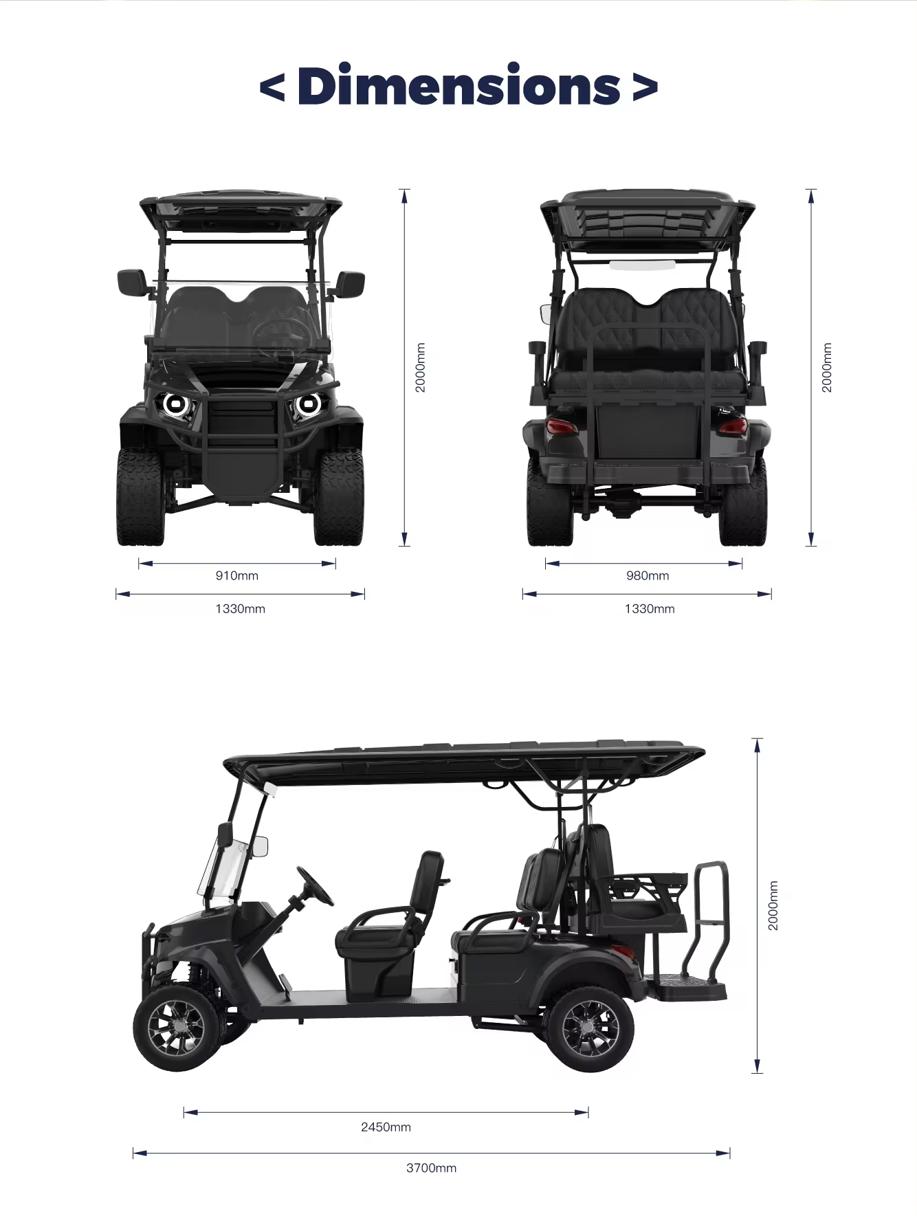 48v Lithium Powered Solar Compatible 4 Seater Off Road Electric Solar Legal Golf Cart Buggy (5)