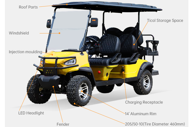 Custom New Design 4 Seaters Solar Powered 72v Mini Electric Golf Carts Electric 6 Seater For Sale (2)