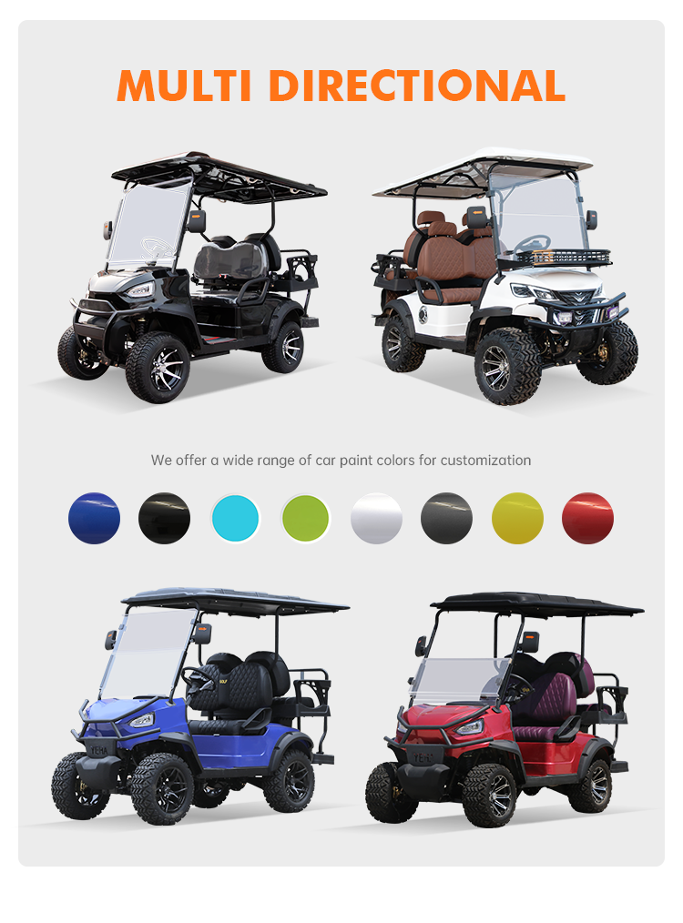 Custom New Design 4 Seaters Solar Powered 72v Mini Electric Golf Carts Electric 6 Seater For Sale (2)