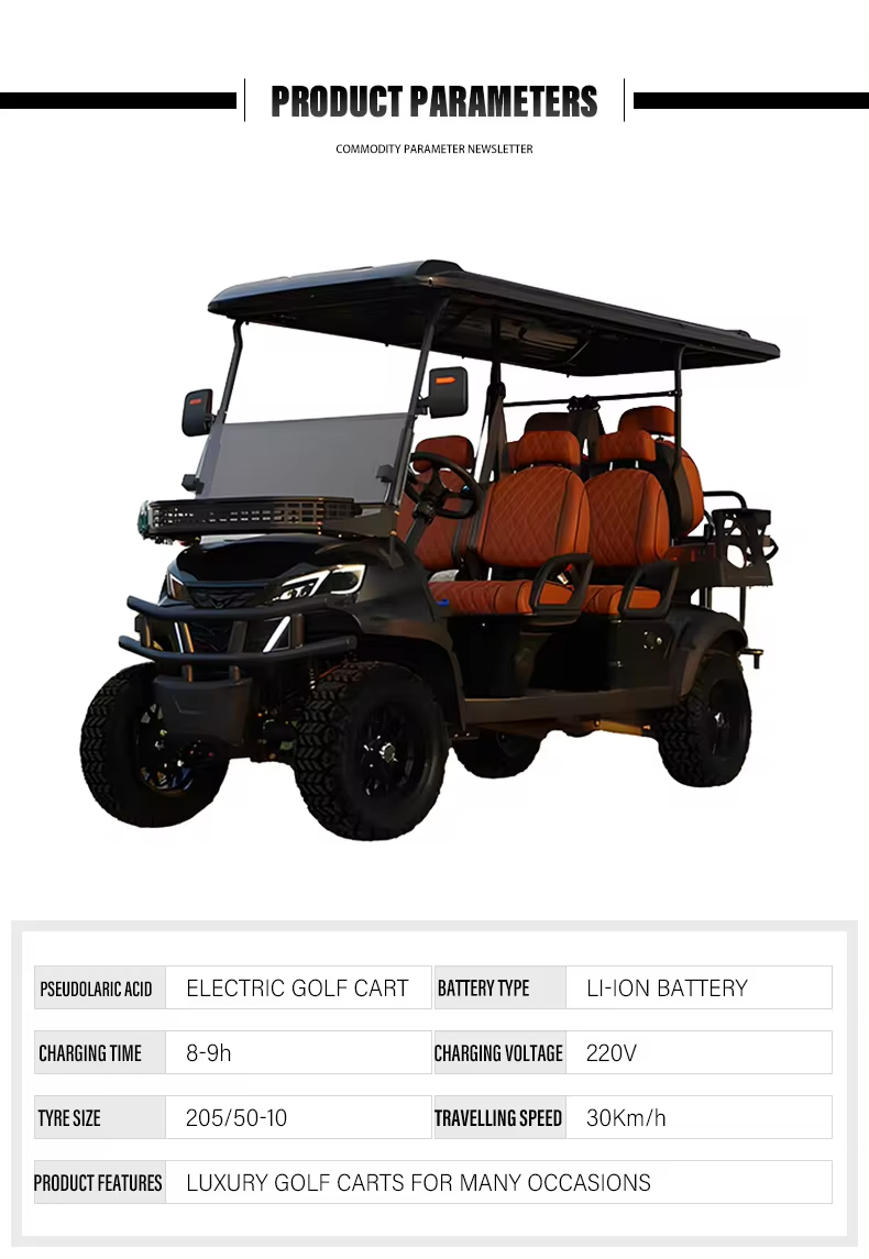 New 4+2 Seat Electric Touring Car Club Car Electric Golf Cart Classic Hunting Cart (12)