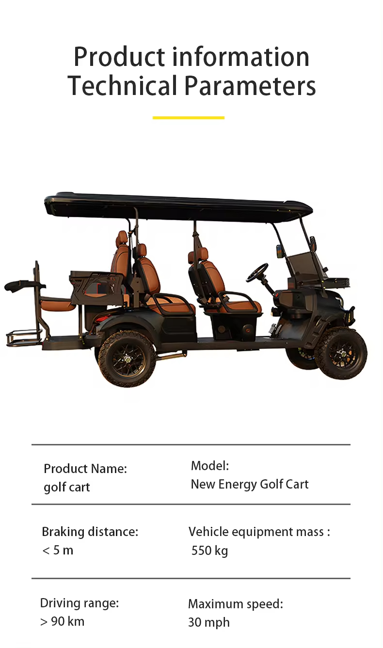 New 4+2 Seat Electric Touring Car Club Car Electric Golf Cart Classic Hunting Cart (4)