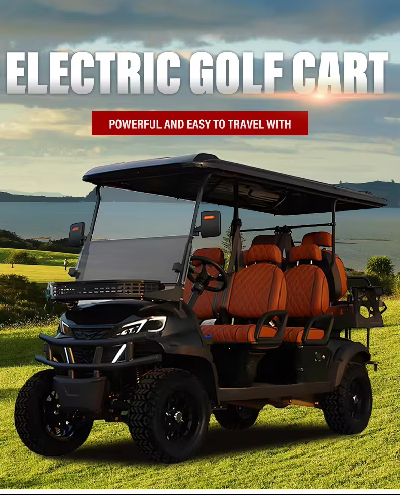 New 4+2 Seat Electric Touring Car Club Car Electric Golf Cart Classic Hunting Cart (5)