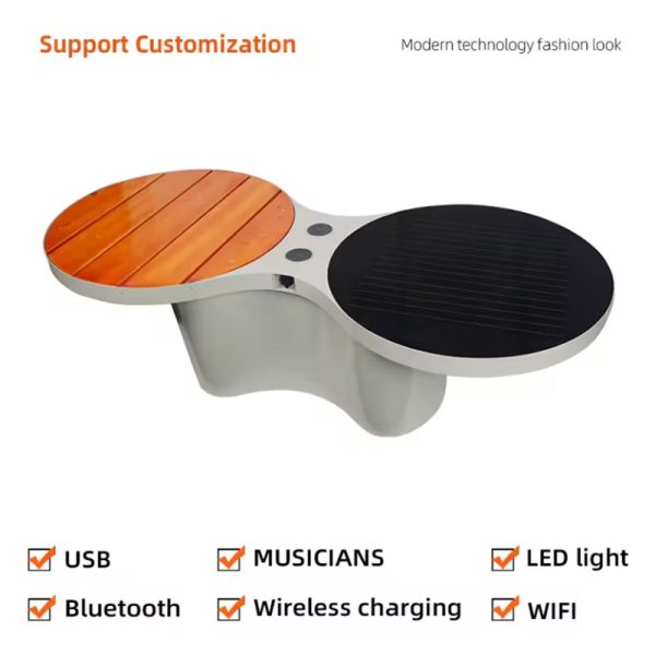 Oem Street Solar Bench Manufacturers Hot Sale With Wireless Charging (4)