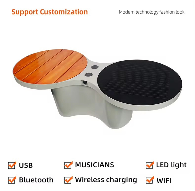 Oem Street Solar Bench Manufacturers Hot Sale With Wireless Charging (6)