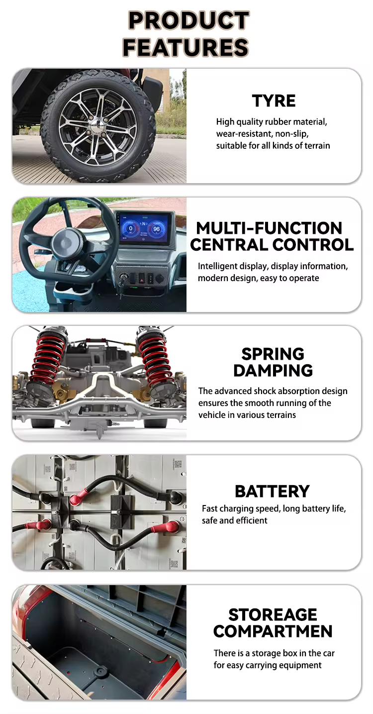 Professional Design Adequate Stock Golf Cart Battery Electric Hunting 4+2 Seats Forge H4+2 Prices Electric G