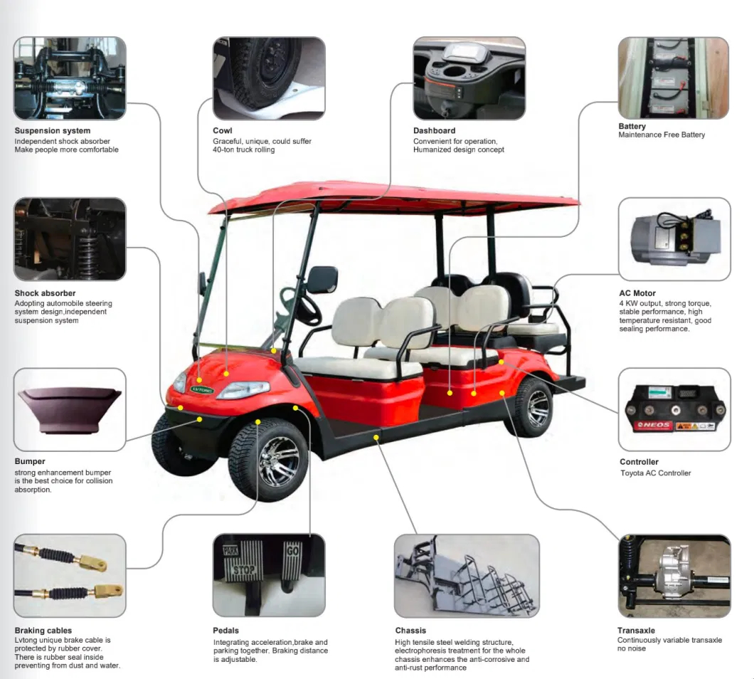 Sightseeing Tourist Classic Club Stable Quality Electric Solar Golf Car With Comfoetable Price (8)