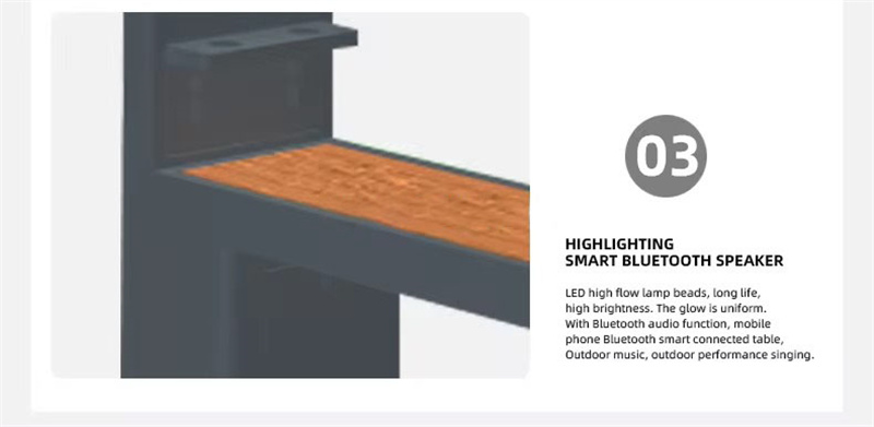 Solar Smart Bench With Charging Wifi Public Facilities (1)