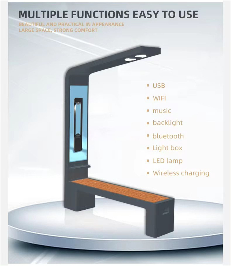 Solar Smart Bench With Charging Wifi Public Facilities (2)