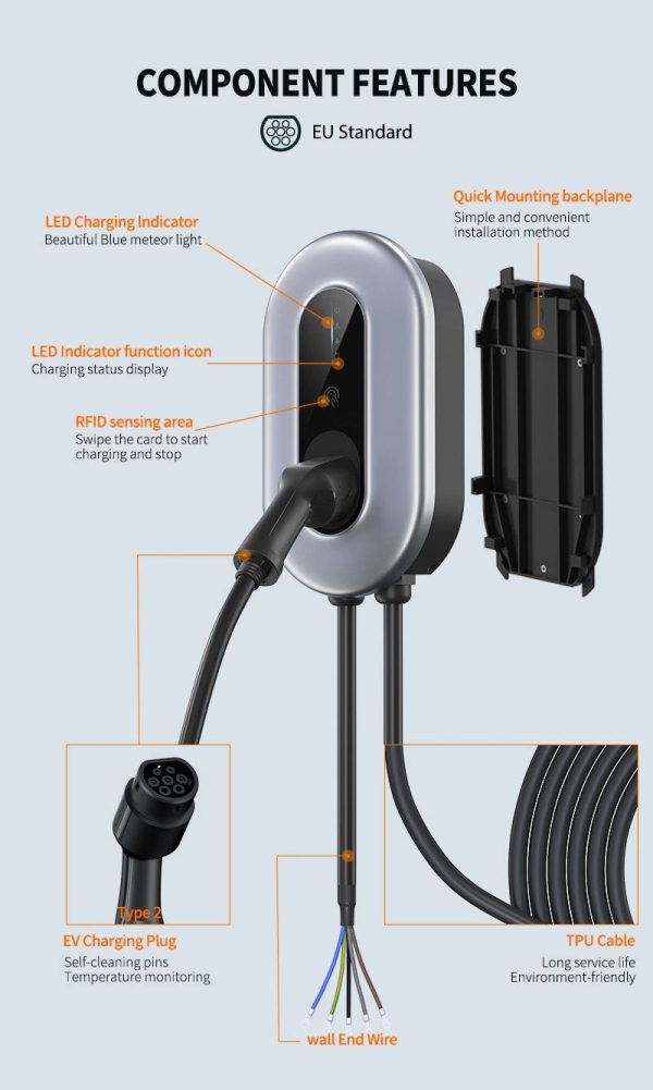 Ip65 Wall Mount Ev Charger Wallbox Charging Pile 04